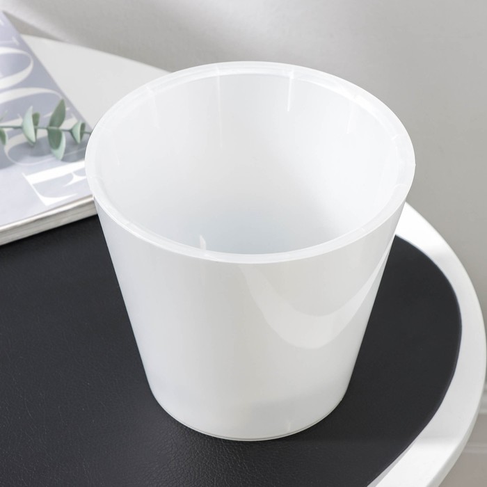 Кашпо для орхидей со вставкой, 1.6 л (1 л), d=16 см, h=14.5 см, белый перламутр