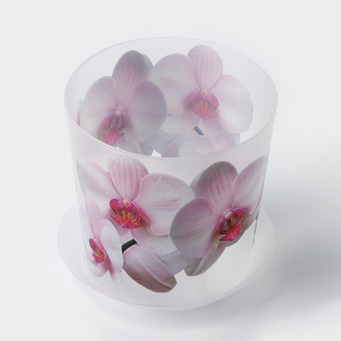 Горшок для орхидей с поддоном IDEA «Деко», 1.2 л, пластиковый, белый