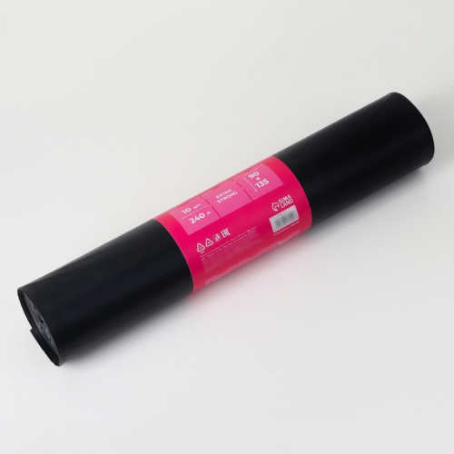 Мешки для мусора Доляна Extra Strong, 240 л, 90×135 см, 100 мкм, ПВД, 10 шт., чёрные
