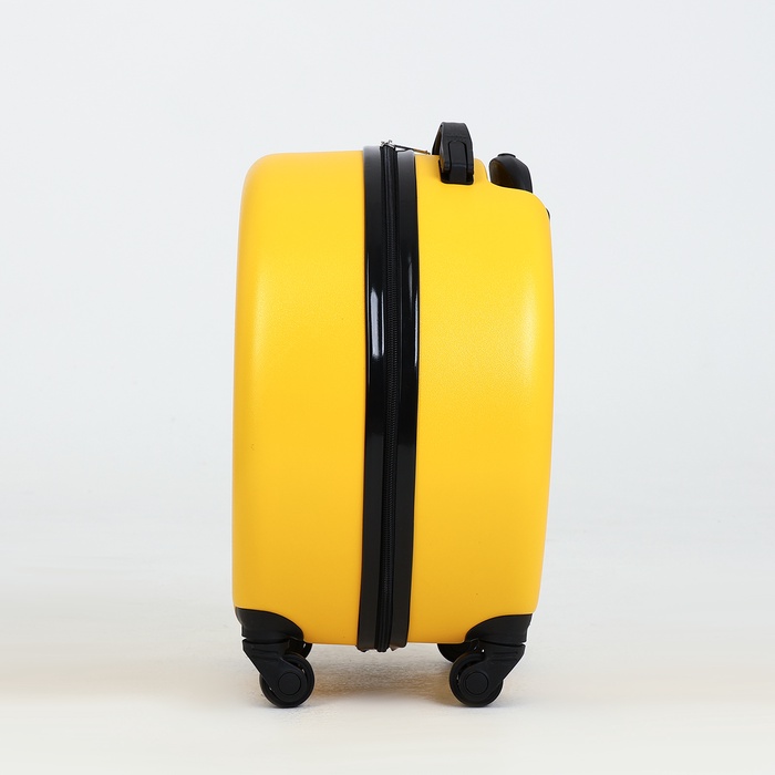 Чемодан детский на колёсах 33 л (S), на молнии, 4 колеса, жёлтый