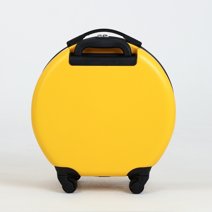 Чемодан детский на колёсах 33 л (S), на молнии, 4 колеса, жёлтый