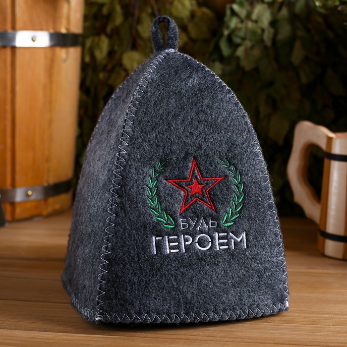 Шапка для бани с вышивкой