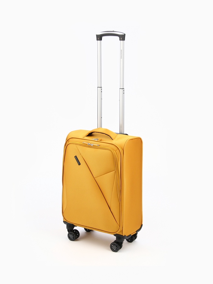 Чемодан на колёсах Bagvoyage маленький 46 л (S), на молнии, 4 колеса, жёлтый