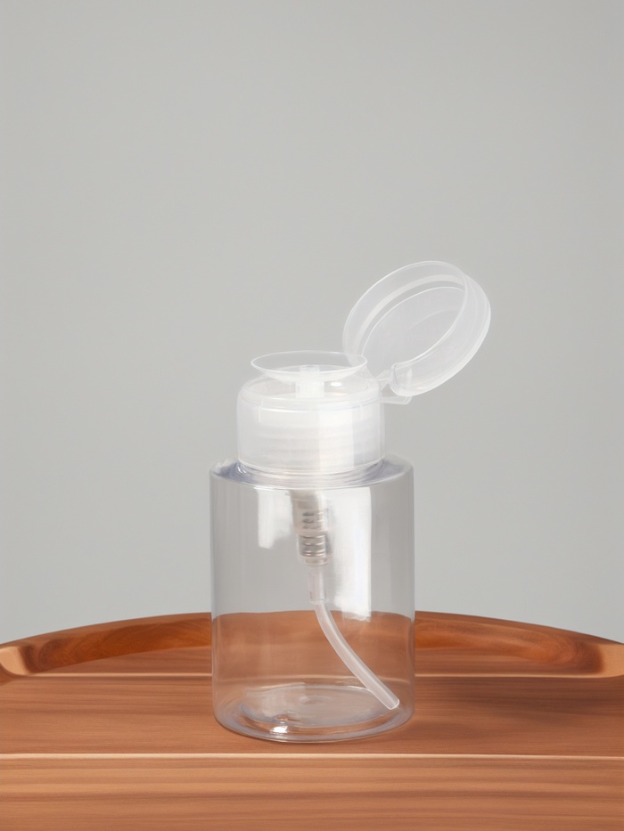 Флакон с помпой, 180 мл, белый, прозрачный