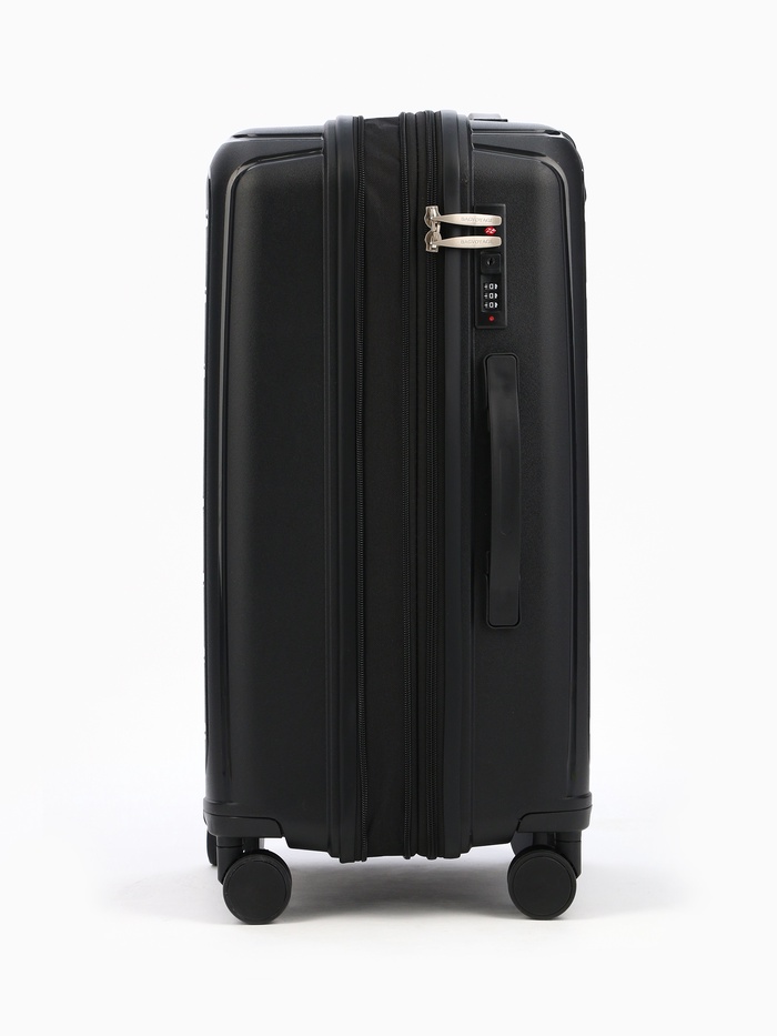 Чемодан на колёсах Bagvoyage средний 73 л (М), на молнии, с увеличением, кодовый замок, 4 колеса, чёрный