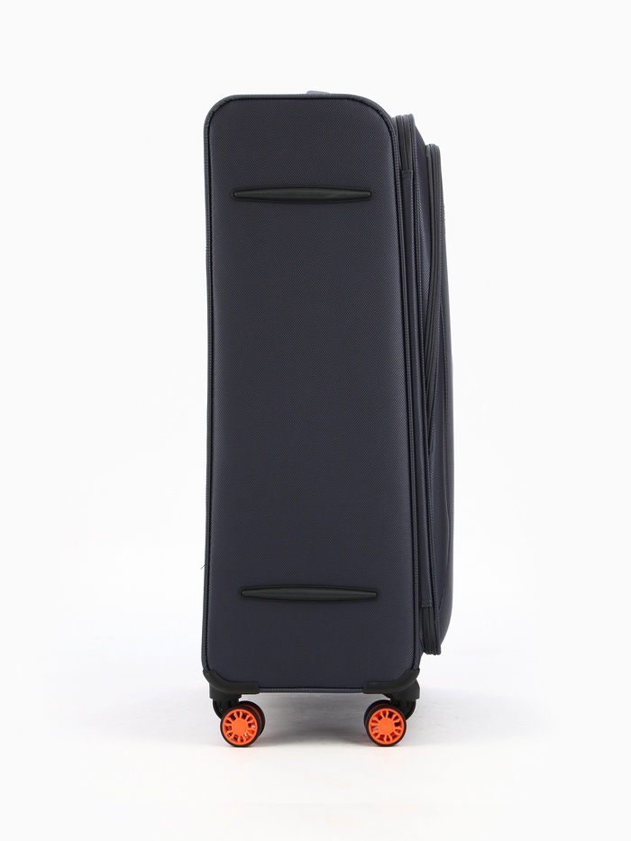 Чемодан на колёсах Bagvoyage большой 113 л (L), на молнии, 4 колеса, тёмно-серый