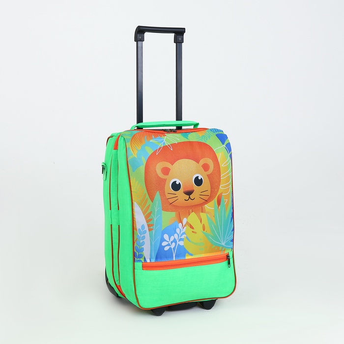 Чемодан детский на колёсах 32 л (S) Sacvoyage, на молнии, зелёный