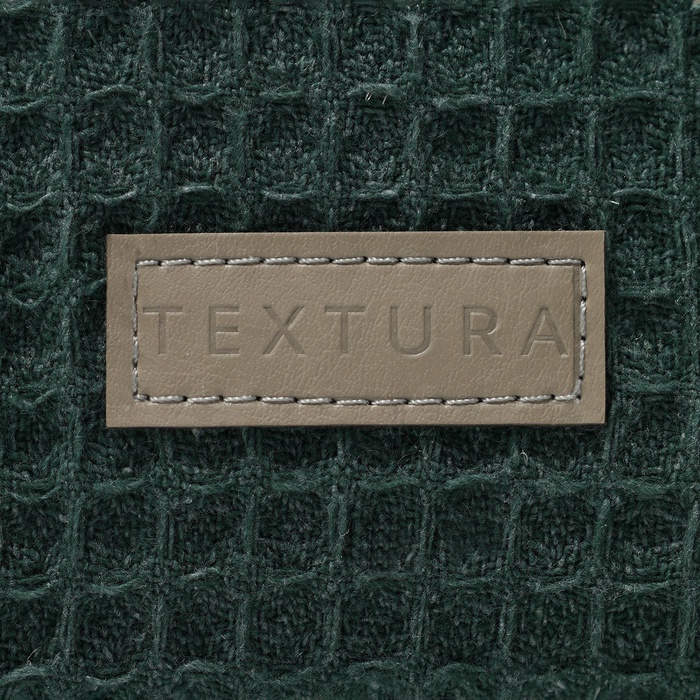 Косметичка женская на молнии TEXTURA, объёмная, средняя, мягкая, вафельная текстура, зелёная
