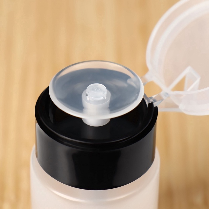 Флакон с помпой, 75 мл, чёрный, прозрачный