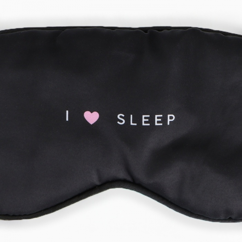 Маска для сна I love sleep, 20×9 см, чёрная