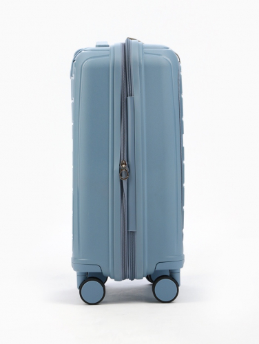 Чемодан на колёсах Bagvoyage маленький 46 л (S), на молнии, с увеличением, отдел для ноутбука, кодовый замок, 4 колеса, голубой