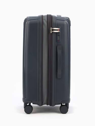 Чемодан на колёсах Bagvoyage средний 73 л (М), на молнии, с увеличением, кодовый замок, 4 колеса, серый