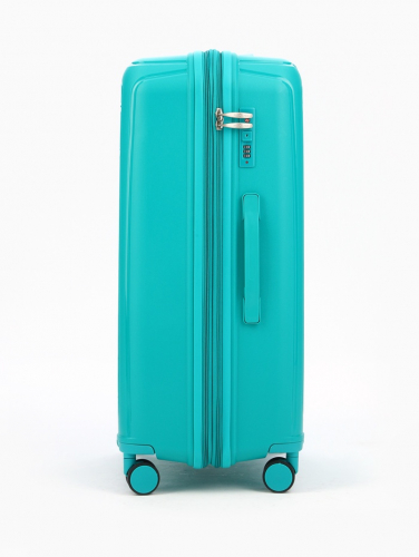 Чемодан на колёсах Bagvoyage большой 111 л (L), на молнии, с увеличением, кодовый замок, 4 колеса, зелёный
