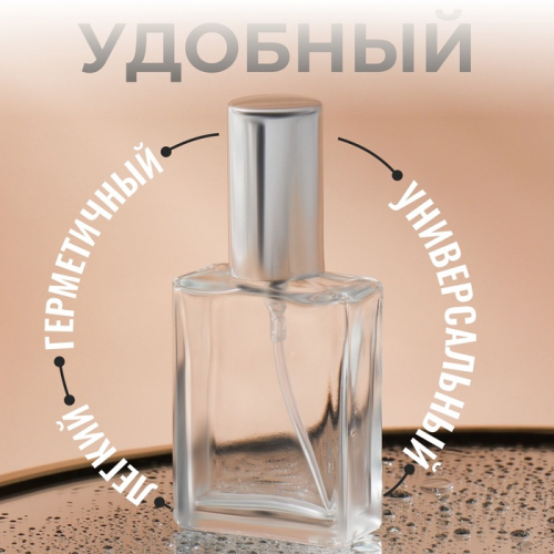 Флакон для парфюма, с распылителем, 15 мл, серебристый