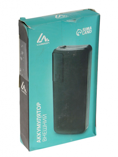 УЦЕНКА Внешний аккумулятор Luazon PB-04, 7500 мАч, 3 USB, 2 А, дисплей, фонарик, белый