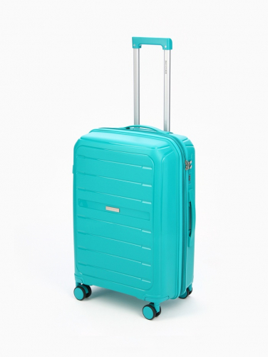 Чемодан на колёсах Bagvoyage средний 73 л (М), на молнии, с увеличением, кодовый замок, 4 колеса, зелёный