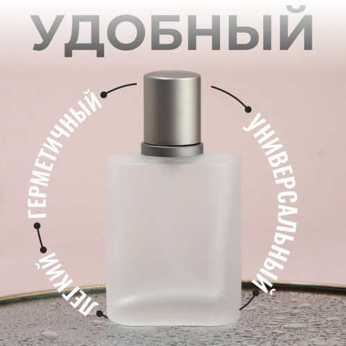 Флакон стеклянный для парфюма, с распылителем, 30 мл, серебристый