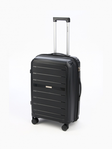 Чемодан на колёсах Bagvoyage средний 73 л (М), на молнии, с увеличением, кодовый замок, 4 колеса, чёрный