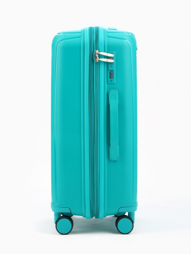 Чемодан на колёсах Bagvoyage средний 73 л (М), на молнии, с увеличением, кодовый замок, 4 колеса, зелёный