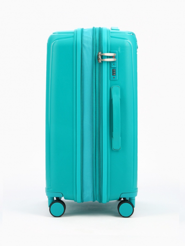 Чемодан на колёсах Bagvoyage средний 73 л (М), на молнии, с увеличением, кодовый замок, 4 колеса, зелёный