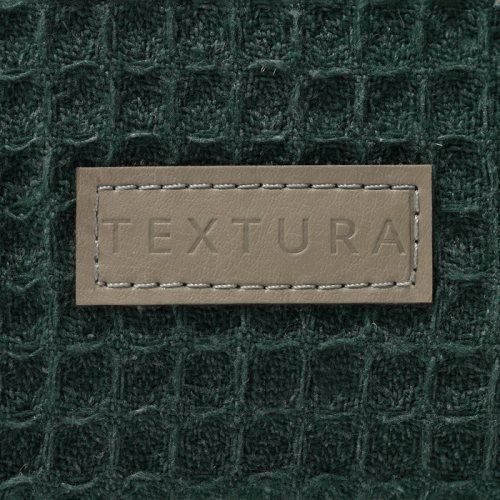 Косметичка женская на молнии TEXTURA, объёмная, средняя, мягкая, вафельная текстура, зелёная