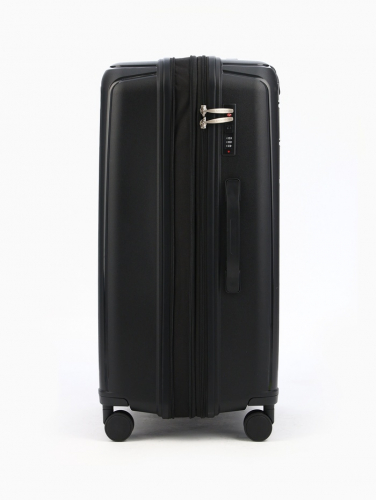 Чемодан на колёсах Bagvoyage большой 111 л (L), на молнии, с увеличением, кодовый замок, 4 колеса, чёрный