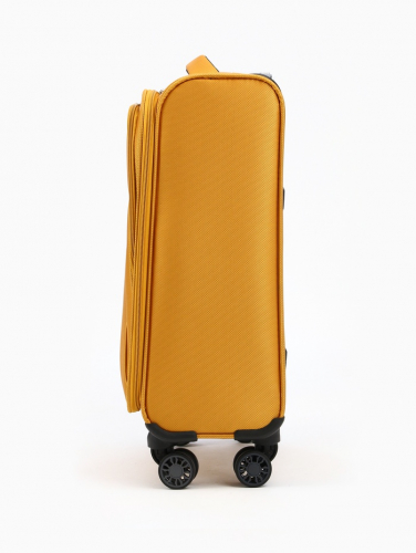 Чемодан на колёсах Bagvoyage маленький 46 л (S), на молнии, 4 колеса, жёлтый