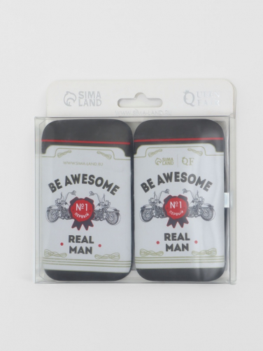 Набор маникюрный REAL MAN, 6 предметов, в футляре, в PVC - коробке, разноцветный