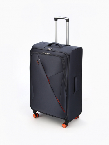 Чемодан на колёсах Bagvoyage большой 113 л (L), на молнии, 4 колеса, тёмно-серый