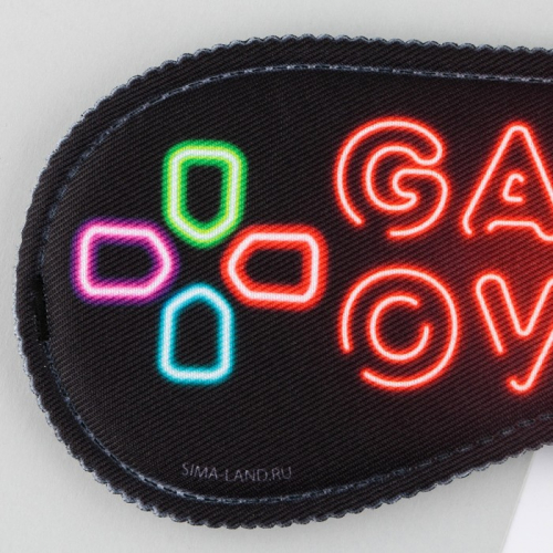 Маска для сна «Game over», 19,3 × 9,5 см, чёрная