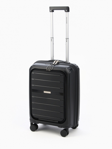 Чемодан на колёсах Bagvoyage маленький 46 л (S), на молнии, с увеличением, отдел для ноутбука, кодовый замок, 4 колеса, чёрный