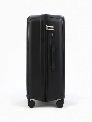 Чемодан на колёсах Bagvoyage большой 111 л (L), на молнии, с увеличением, кодовый замок, 4 колеса, чёрный