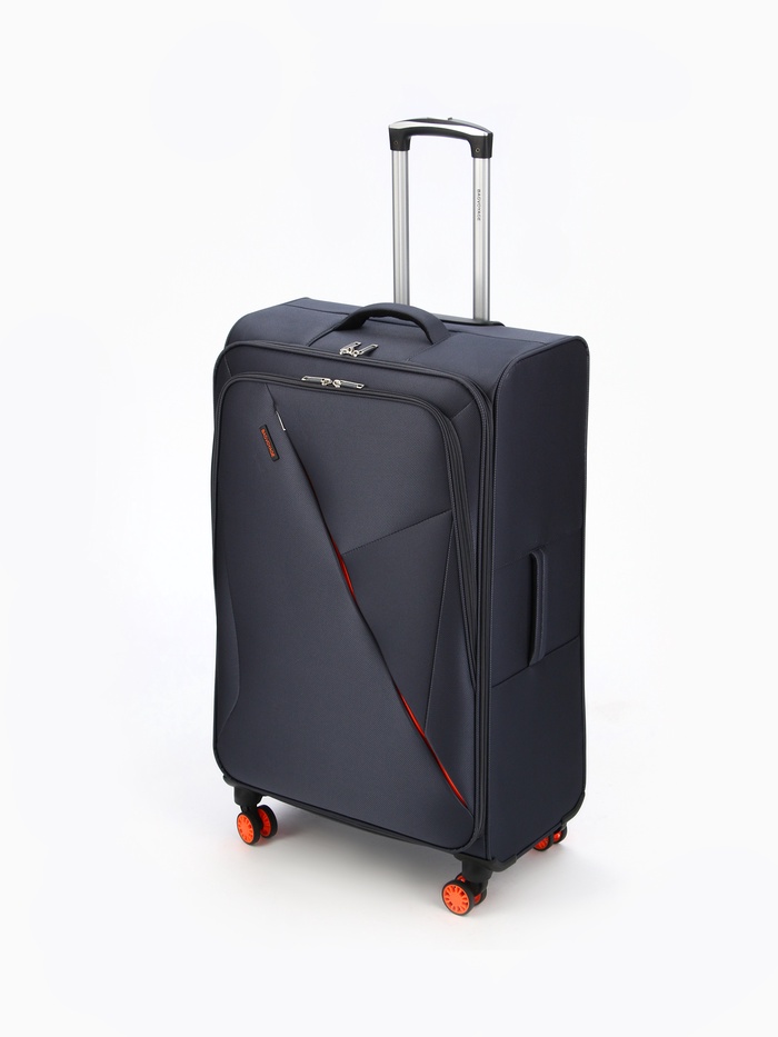Чемодан на колёсах Bagvoyage большой 113 л (L), на молнии, 4 колеса, тёмно-серый
