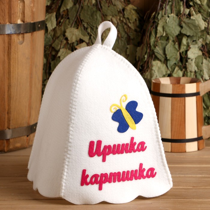 Шапка для бани с аппликацией