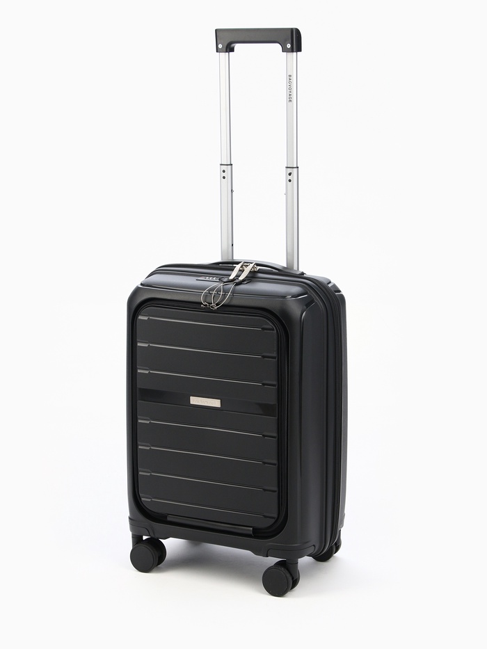 Чемодан на колёсах Bagvoyage маленький 46 л (S), на молнии, с увеличением, отдел для ноутбука, кодовый замок, 4 колеса, чёрный