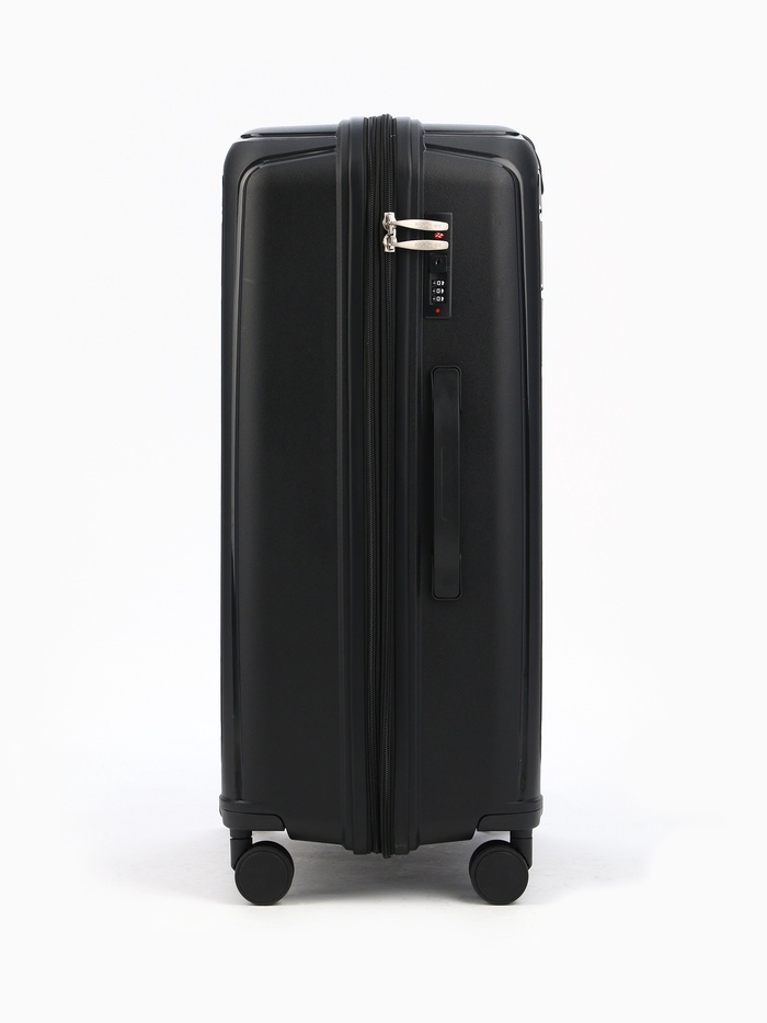 Чемодан на колёсах Bagvoyage большой 111 л (L), на молнии, с увеличением, кодовый замок, 4 колеса, чёрный