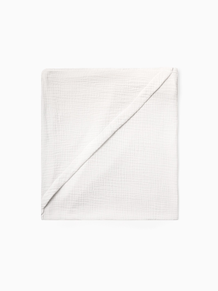 Полотенце - уголок муслиновый Крошка Я, 75×75 см, 100% хлопок, 120 г/м², белый