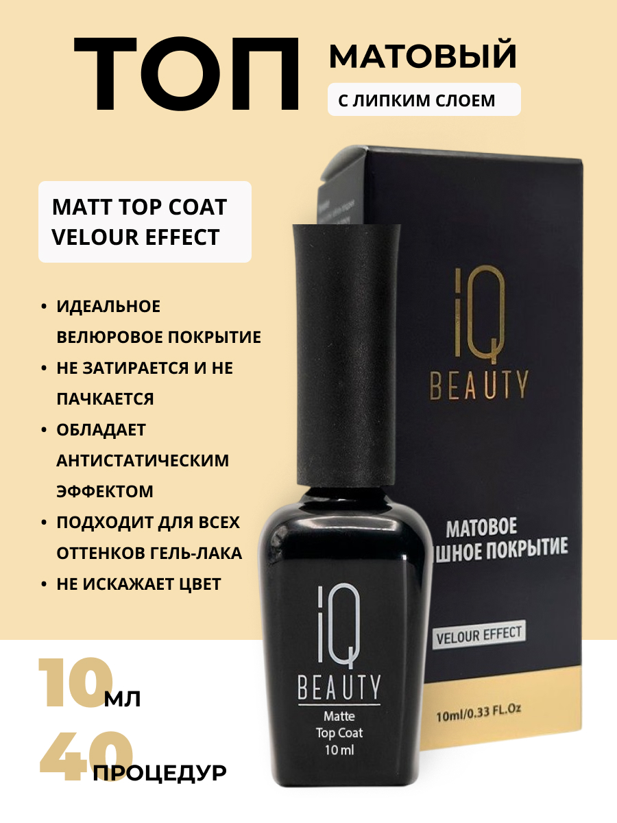 IQ Beauty Матовое финишное покрытие / Matte Top Velour Effect, 10 мл