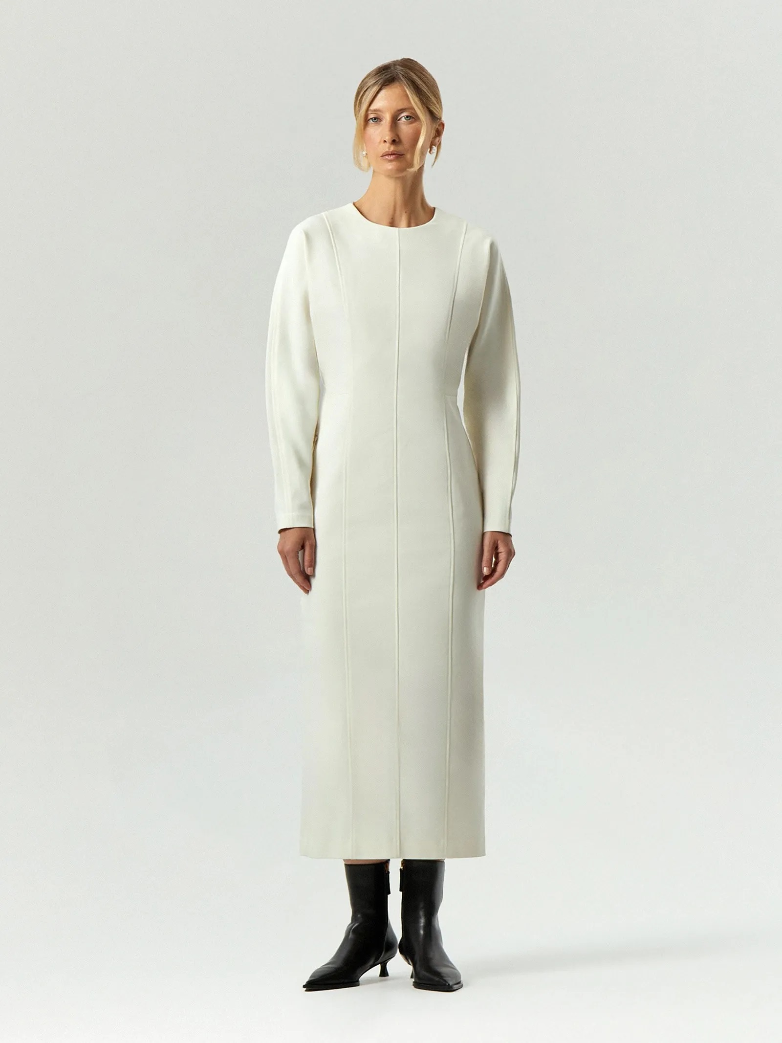 Платье миди из эластичного хлопка ,62% хлопок, 35% полиамид, 3% эластан ,