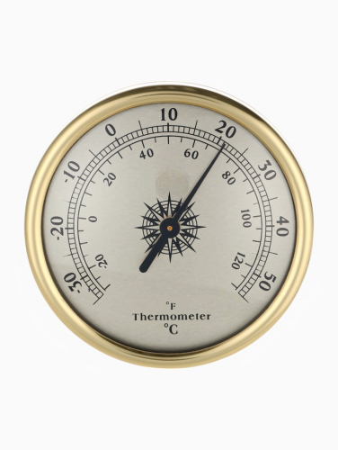 Термометр механический, настенный, d=7,2 см, золотая рамка