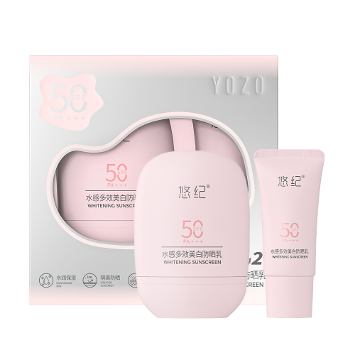[YOZO] Солнцезащитный лосьон/НАБОР РОЗОВЫЙ Water-Sensitive Multi-Effect Whitening Sunscreen Set/PINK SPF 50 PA+++, 30гр+10гр