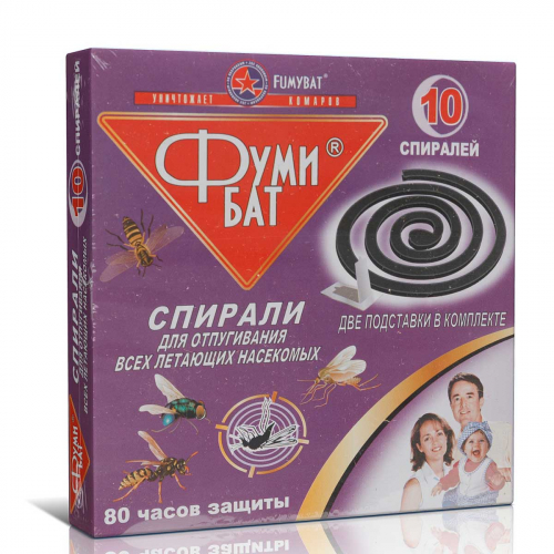 А/комар СПИРАЛИ  ФУМИБАТ  80 часов (10ШТ.) х60