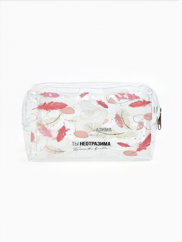 Пенал - косметичка «Перья», 14 х 8 см, ПВХ