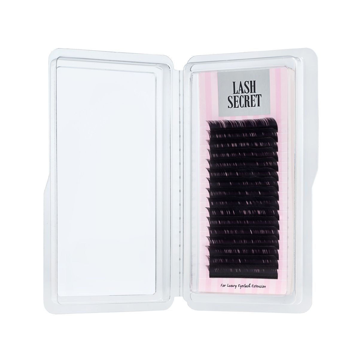 Lash Secret Ресницы для наращивания, одна длина, 16 линий, C, 0.10 мм, чёрный