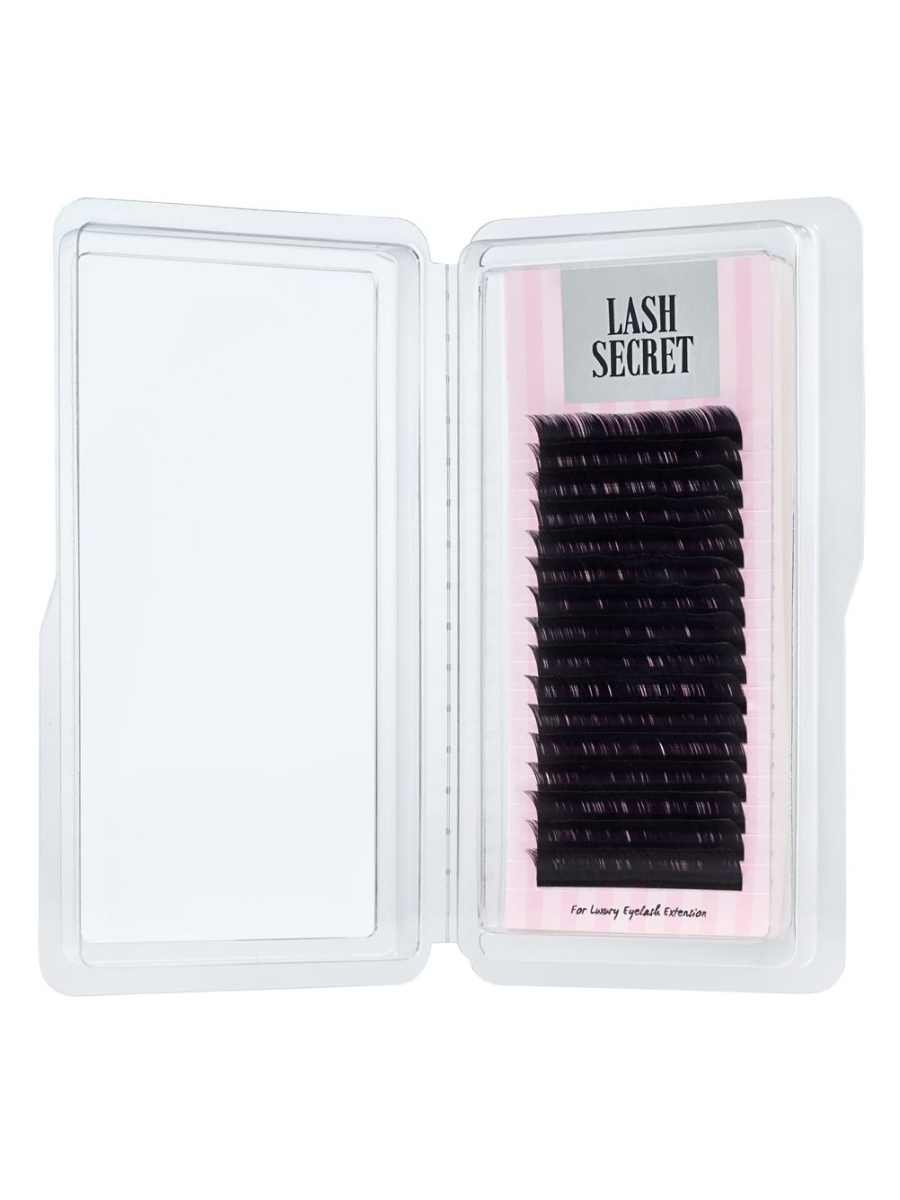 Lash Secret Ресницы для наращивания, одна длина, 16 линий, D/0,07 x 10 мм, чёрный