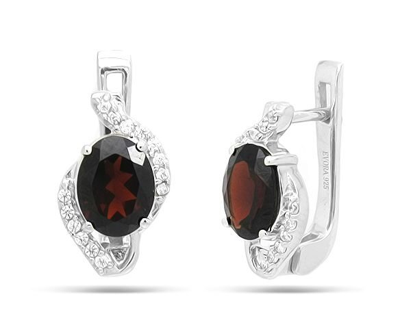 Серьги из серебра гранат, Чиэра