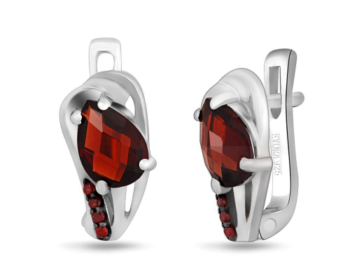 Серьги, гранат, Лилия