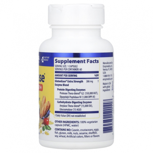 Enzymedica, GlutenEase®, с повышенной силой действия, капсулы