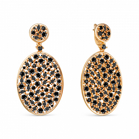 Серьги с фианитом позолоченные серебро 925*