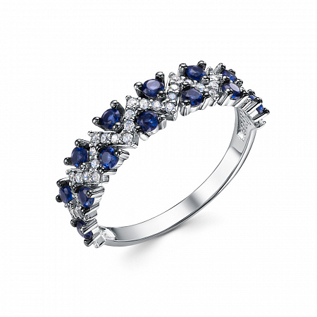 Кольцо с фианитом родированное серебро 925*